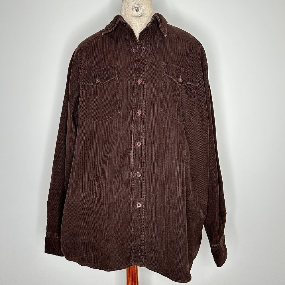 Montgomery Ward Men's Vintage Corduroy Shacket Chocolate Brown Size XL (17-17.5)
